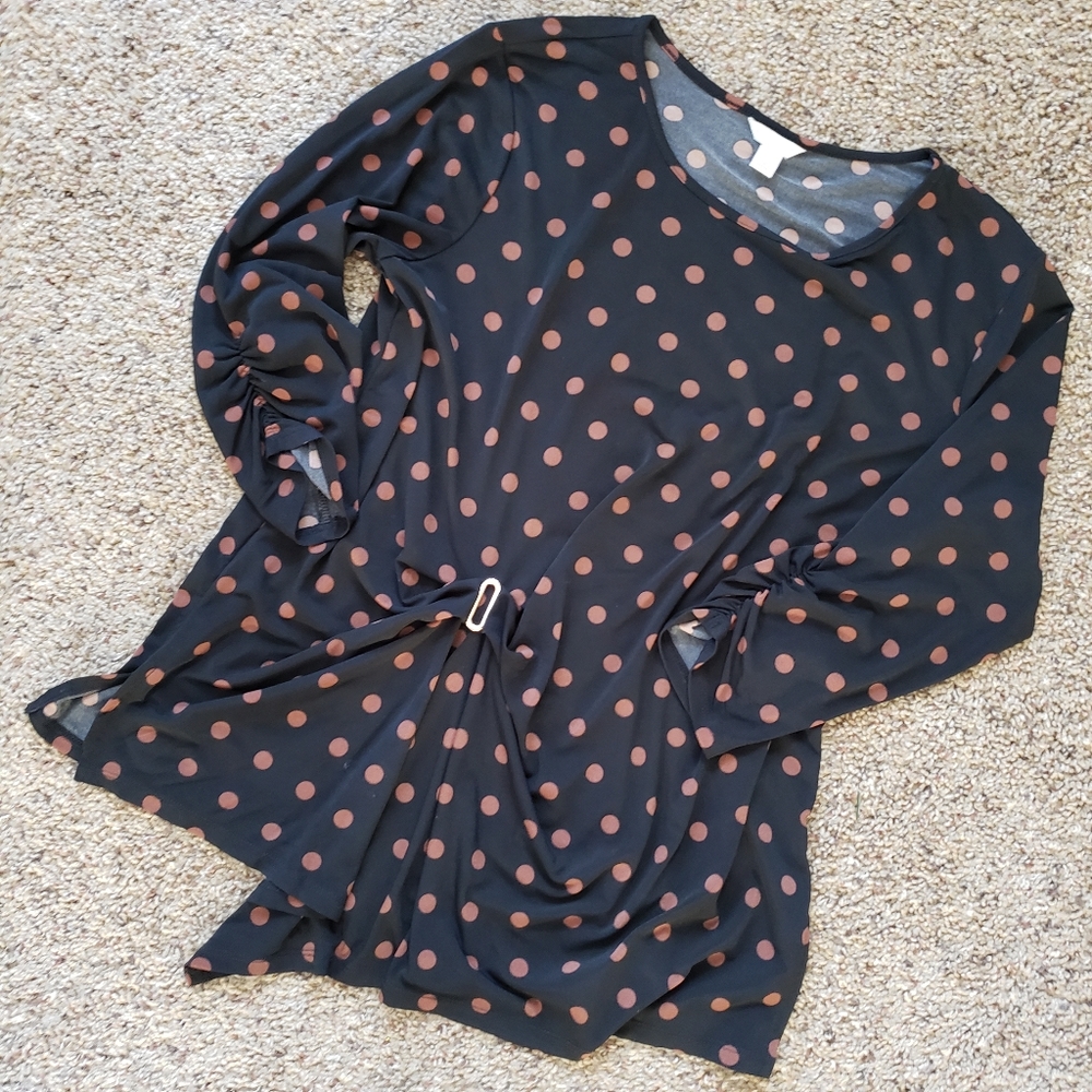 Black and Brown Polka Dot Blouse